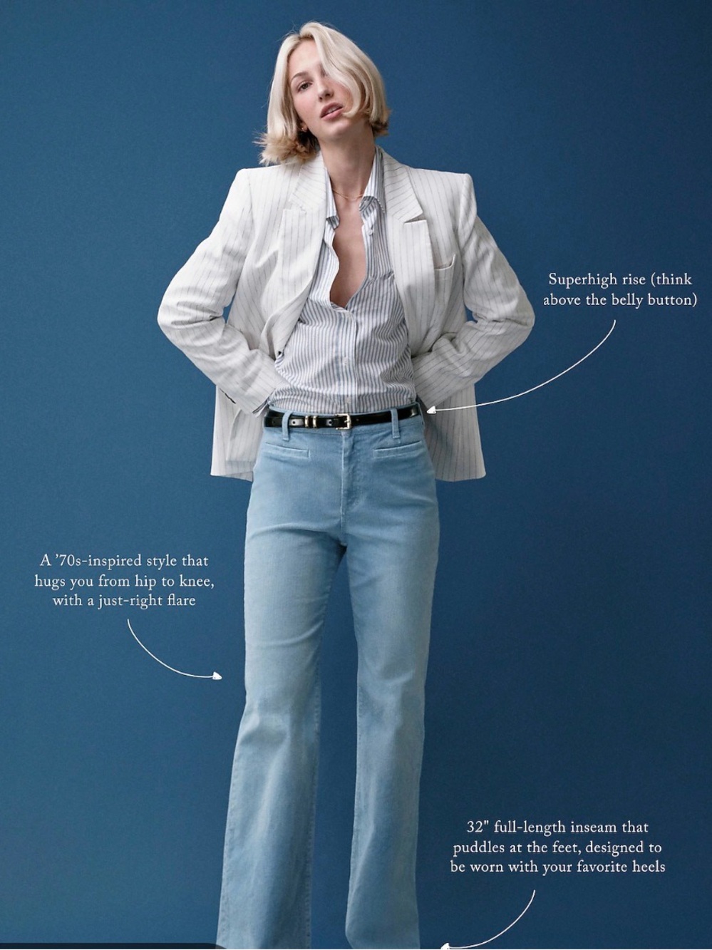 J. Crew Pale Blue High-Rise Flare Jeans